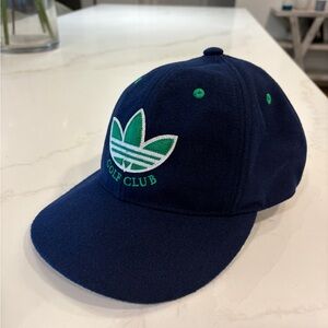 Adidas Originals Navy Cap with Green Trefoil Golf Club Patch
